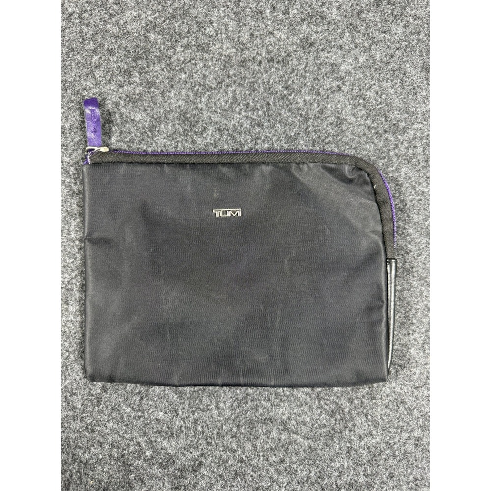 Tumi Pouch Mens Womens Small Black Purple Delta Air Lines Amenity Bag Travel